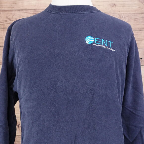 VINTAGE CHAMPION REVERSE WEAVE FADED BLUE CREW NECK SWEATSHIRT SZ L 00s - Picture 1 of 8